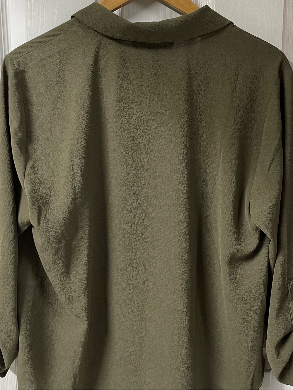 MICHAEL Michael Kors Olive Green Button Down 3/4 Length Sleeves Blouse - Picture 6 of 8